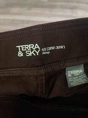 Skinny Leggings Terra & Sky Wide Elastic Waist Band Size 4X (28W-30W) NWT